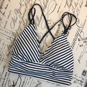 Black and White Criss Cross Bikini Top